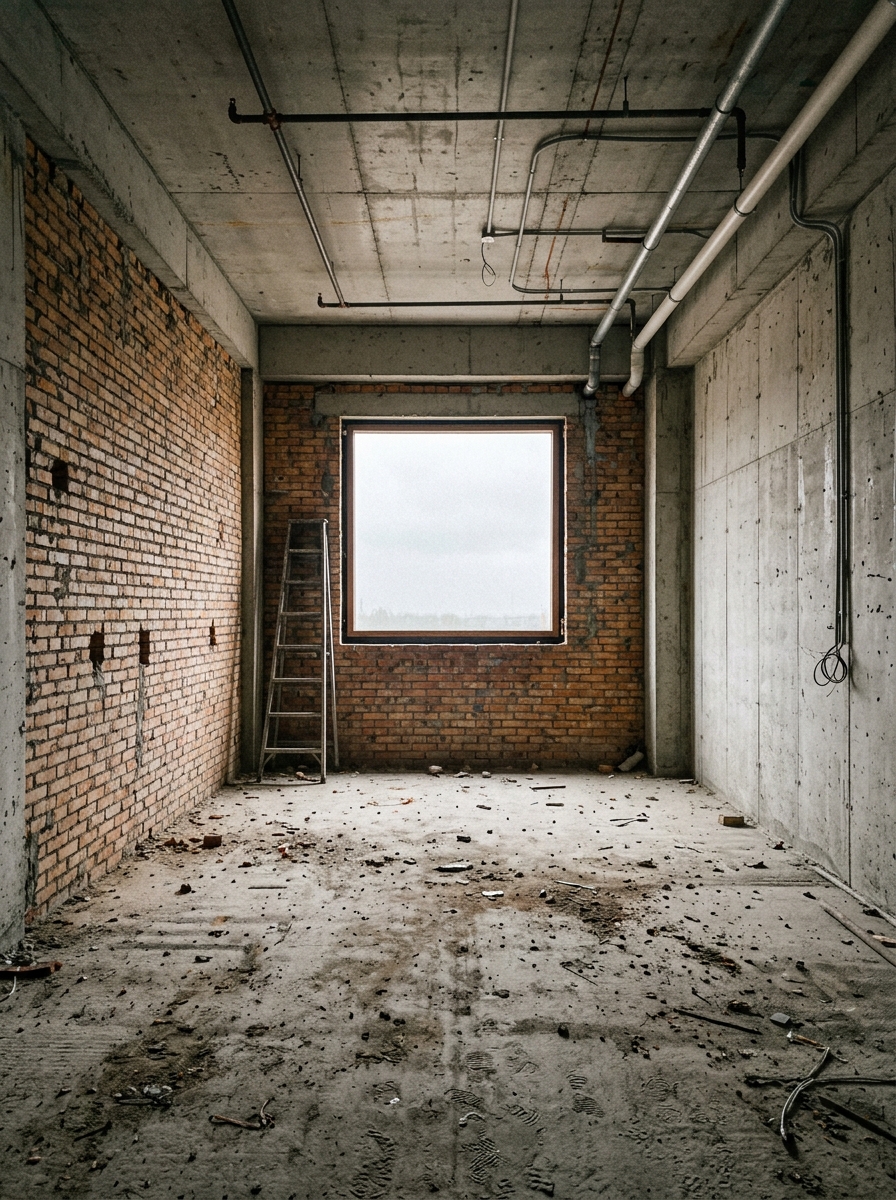 Bare Concrete Space Before Design