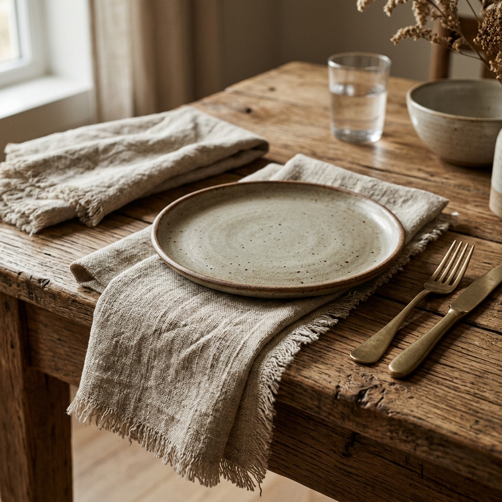 Linen and Oak detail close up